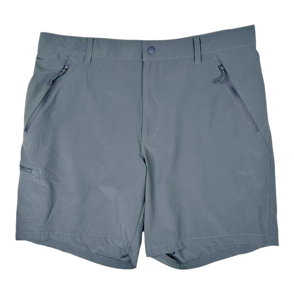 Columbia Performance Grey wicking shorts elastic waist Men's size 38 waist